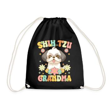 Groovy Dog Lover - Drawstring Bag - black - Front