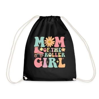 Roller Skating Girl Roller Mom - Drawstring Bag - black - Front