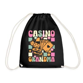Groovy Slot Machine Casino Liebhaber Glücksspiel - Turnbeutel - Schwarz - Vorne