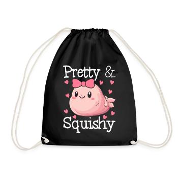 Funny Blobfish Sea Creature - Drawstring Bag - black - Front