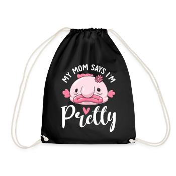 Funny Blobfish Sea Creature - Drawstring Bag - black - Front