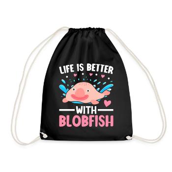 Funny sea creature - Drawstring Bag - black - Front