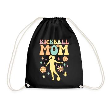Groovy Female Kickball Player Mom - Drawstring Bag - black - Front
