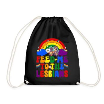 Groovy Lesbian Pride LGBTQ - Turnbeutel - Schwarz - Vorne