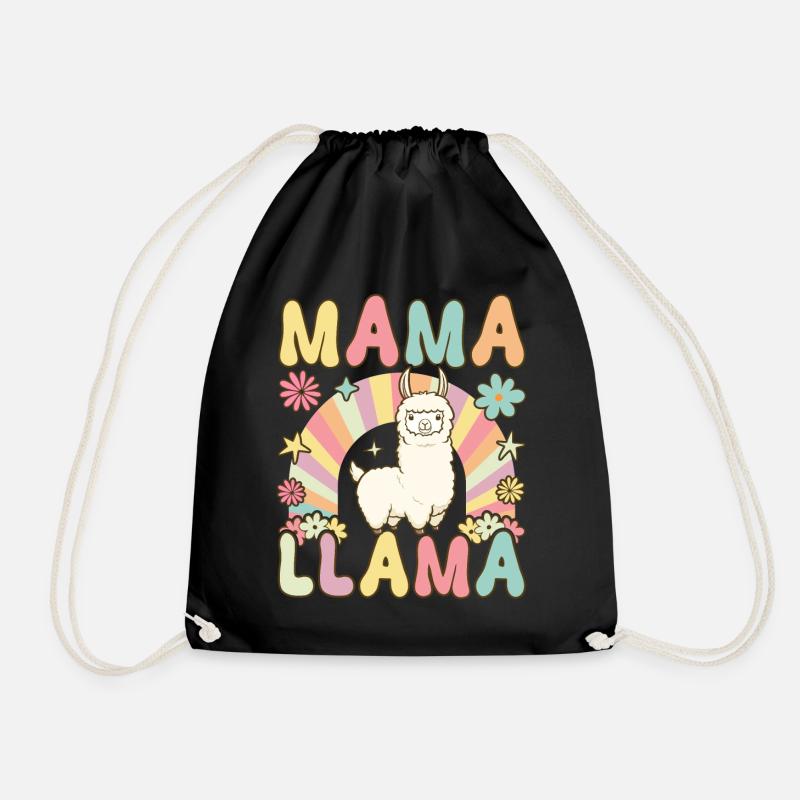Groovy Alpaka Mama - Turnbeutel - Schwarz