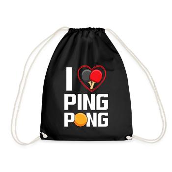 I love Ping Pong / Table Tennis - Drawstring Bag - black - Front