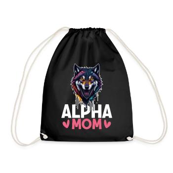 Female Alpha Wolf - Drawstring Bag - black - Front
