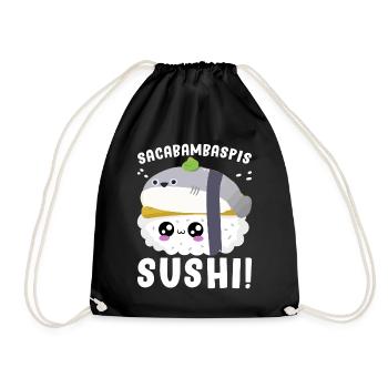 Fisch Meme Japanisches Essen - Turnbeutel - Schwarz - Vorne