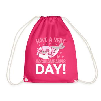 Funny Fish Meme - Drawstring Bag - fuchsia - Front