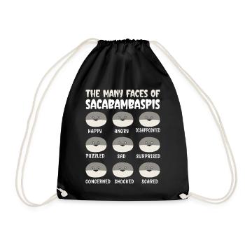 Funny Fish Meme - Drawstring Bag - black - Front