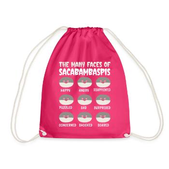 Funny Fish Meme - Drawstring Bag - fuchsia - Front