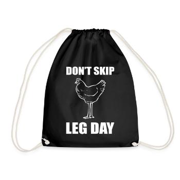 Don't Skip Leg Day Krafttraining - Turnbeutel - Schwarz - Vorne