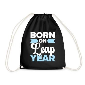 Happy Birthday Leap Year February 29 Leap Day - Drawstring Bag - black - Front