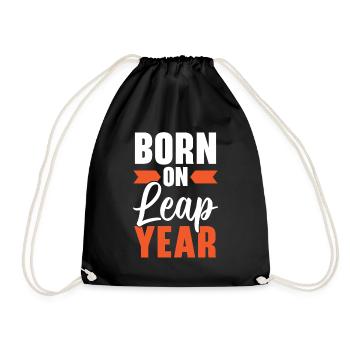Happy Birthday Leap Year February 29 Leap Day - Drawstring Bag - black - Front
