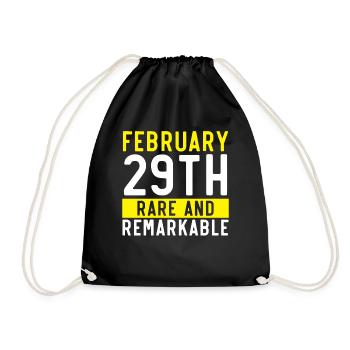 Happy Birthday Leap Year February 29 Leap Day - Drawstring Bag - black - Front