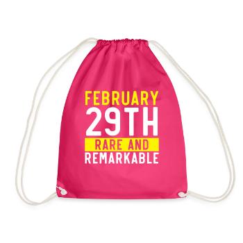 Happy Birthday Schaltjahr 29. Februar Schalttag - Turnbeutel - Fuchsia - Vorne