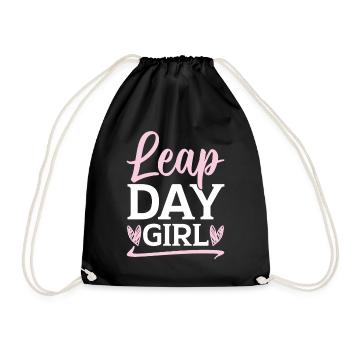 Happy Birthday Leap Year February 29 Leap Day - Drawstring Bag - black - Front