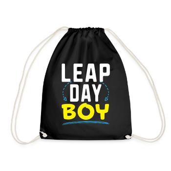 Happy Birthday Leap Year February 29 Leap Day - Drawstring Bag - black - Front
