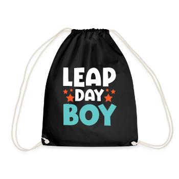 Happy Birthday Leap Year February 29 Leap Day - Drawstring Bag - black - Front