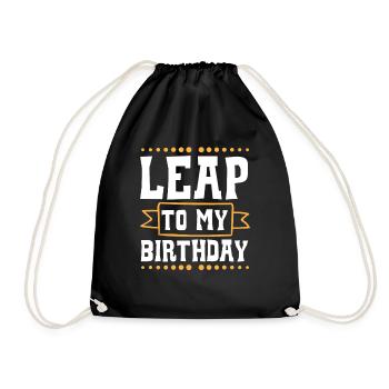 Happy Birthday Leap Year February 29 Leap Day - Drawstring Bag - black - Front