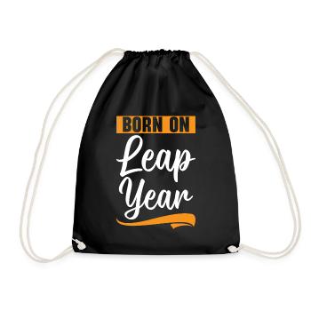 Happy Birthday Leap Year February 29 Leap Day - Drawstring Bag - black - Front