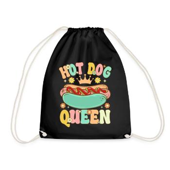 Groovy Funny Hotdog Girl - Turnbeutel - Schwarz - Vorne