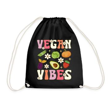 Véganisme à base de plantes Groovy - Sac de sport léger - noir - Devant