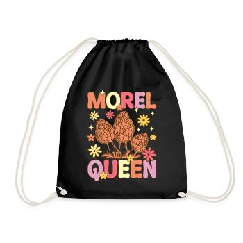 Groovy mycologist looking for mushrooms - Drawstring Bag - black - Front