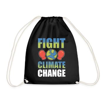 Fight Climate Change Umweltschützer - Turnbeutel - Schwarz - Vorne