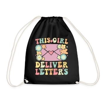 Postal service female postal workers - Drawstring Bag - black - Front