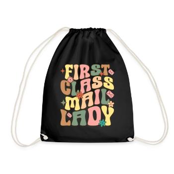 Postal service female postal workers - Drawstring Bag - black - Front