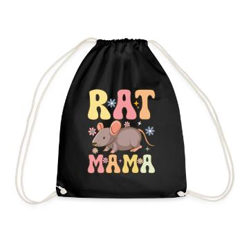 Groovy Rat Mom Female Rat Pet Owner - Drawstring Bag - black - Front