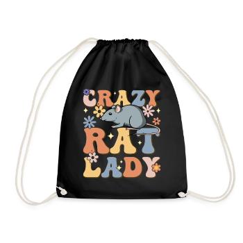 Groovy Female Rat Pet Owner - Drawstring Bag - black - Front