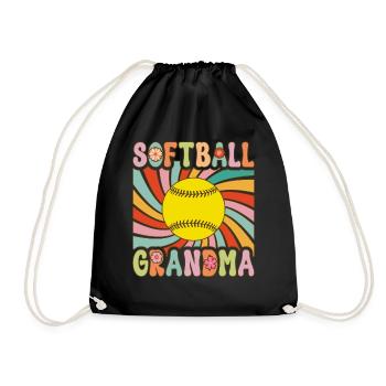 Groovy Softball-Spielerin - Turnbeutel - Schwarz - Vorne