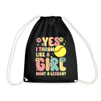 Softball Girl - Drawstring Bag - black - Front