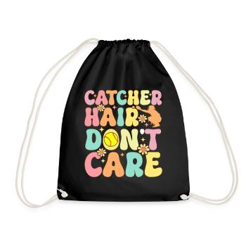 Softball Catcher Softball Player - Drawstring Bag - black - Front
