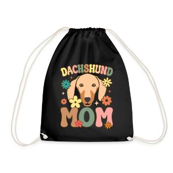 Groovy Female Dog Lover Sunflower - Drawstring Bag - black - Front