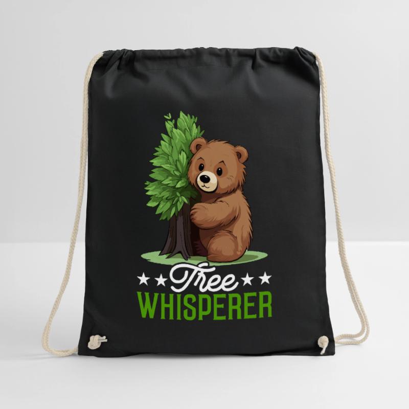 Tree Hugger Environmentalist Bear Drawstring Bag