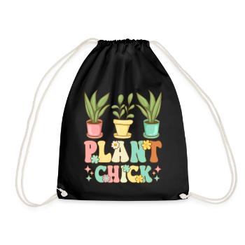 Plant-Based Diet Female Vegetarian Ve - Drawstring Bag - black - Front