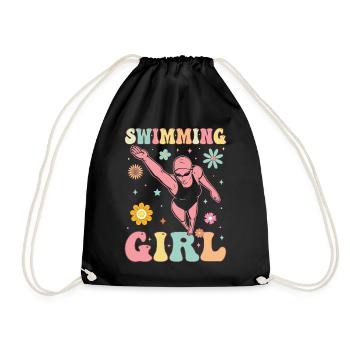 Groovy swimmer - Drawstring Bag - black - Front