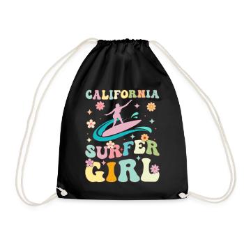 Groovy Surfing Fille Surfeuse - Sac de sport léger - noir - Devant