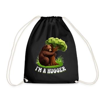 Tree Hugger Environmentalist Bear - Drawstring Bag - black - Front