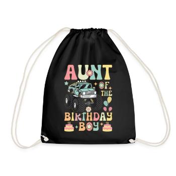 Monster Truck Lover Birthday Party - Drawstring Bag - black - Front