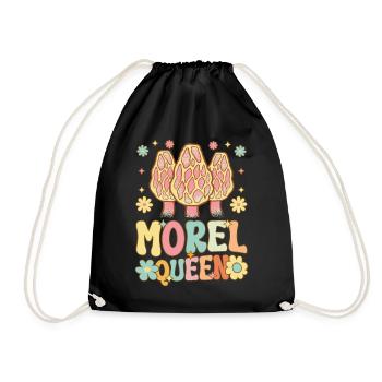 Funny Mycologist Female Mushroom Lover - Drawstring Bag - black - Front