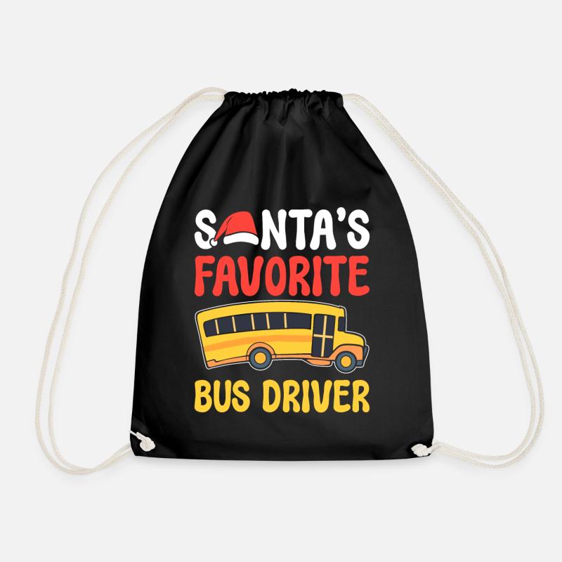 Santa's Favorite Bus Driver Schulfahrer - Turnbeutel - Schwarz
