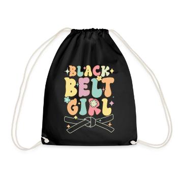 Groovy Taekwondo Girl Karate - Drawstring Bag - black - Front
