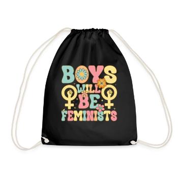 Groovy Feminist Feminism - Drawstring Bag - black - Front