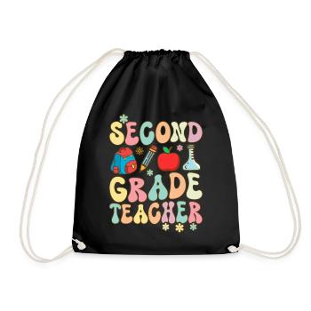 Groovy Elementary School Teacher - Drawstring Bag - black - Front