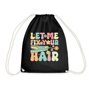 Groovy Hairstylist Friseurin - Turnbeutel - Schwarz - Vorne