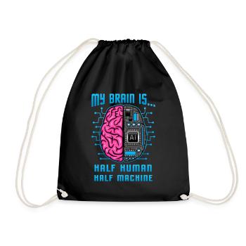 Intelligence artificielle / mi-homme, mi-machine - Sac de sport léger - noir - Devant